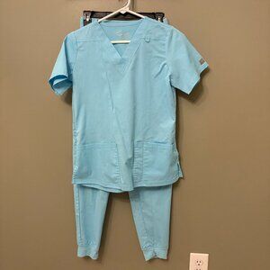 Buttersoft Scrubs Set: Poolside Blue Uniform Advantage- Size XS Top XS Bottom